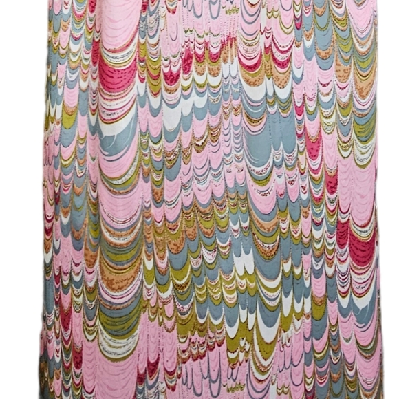 60's/70's Leslie Faye Original Phsysodelic Pinks Marble Sleeveless Maxi… - Picture 17 of 17